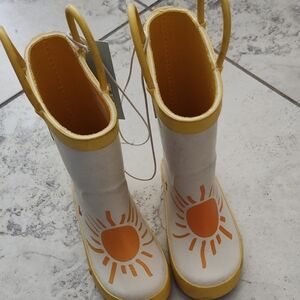Cat & Jack Yellow and White Kids Rain Boots
